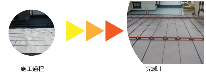 ルーフヒーティング屋根融雪施工例